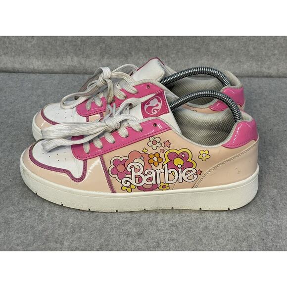 Girls Barbie Low Top Sneakers Pink and white Size 8 - Picture 5 of 15